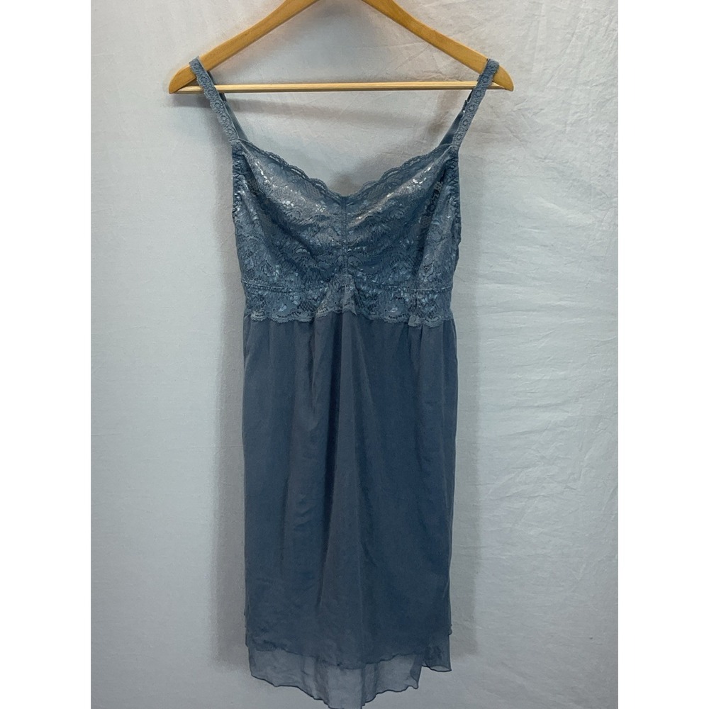 Cosabella Italy Blue Sheer Lace Nightgown Slip Dress Sz 1X Y2K Coquette Fairy